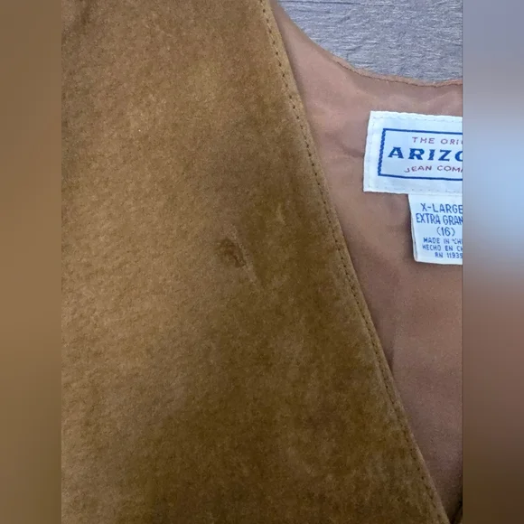 Arizone VTG 90's Leather Vest Silky Paisley Western Cowboy Farm Country Youth - Picture 8 of 8